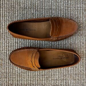 Mercanti Fiorentini Leather Penny Loafers Women's 9.5B Tan Camel Made in Brazil